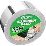 V1 TRADE Aluminium Klebeband Hitzebeständiges 48mm x 50m - 1 Rolle Wasserdichtes Alu Klebeband zum Reparieren von Metalloberflächen - Metallklebeband UV Beständig - Starke Aluband Selbstklebend