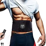 Yonars EMS Trainingsgerät, EMS Bauchmuskeltrainer mit 6 Modi & 18 Intensitäten, USB-Wiederaufladbarer Tragbarer Elektrostimulatoren Bauchtrainer Elektrisch für Bauch Arm Bein, für Bauch, Arm