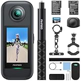 AKASO 360° Action Cam Fahrrad-Set - 5.7K 72MP 360 Grad Actionkamera mit 128GB Speicherkarte Duale 1/2' 48MP Sensoren, 2.29'' Touchscreen, Unsichtbarer Selfie Stick, 360° Horizon Lock und AI-Verfolgung