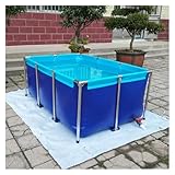 Großer faltbarer PVC-Fischteich mit Ablaufventil, geräumiger Aquakultur-Teich für Fisch- und Garnelenzucht, oberirdischer Hinterhof, Segeltuchteich (1,2 m x 1 m x 0,6 m)