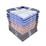 emlstyle Herren Taschentücher 100% Baumwolle Handkerchief mit Karomuster 12 Stück