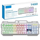 Ziabxhn Mechanische Spieltastatur, RGB-Tastatur, beleuchtete, ästhetische Tastatur, kompakte Spieltastatur, tragbare mechanische Computertastatur für Computer und Laptop