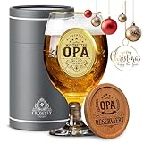 Kies CROWNLY CRYSTAL® Personalisierte Geschenke für Opa Bierglas Mit Gravur Ruhestand Weihnachtsgeschenke für Männer Geburtstagsgeschenk für Geburtstag