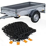 TRIBURG® Anhängernetz Dehnbar für Anhänger der Größen 1x2 m bis 2x3 m - engmaschig mit Gummiseil [schwarz/elastisch]