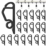 Comforty 100 Stück Weihnachtslicht Clips, Kunststoff Dachrinnenhaken Lichterkette Outdoor Dachrinnen Haken Feiertag Licht Clips für Weihnachten Dekoration Lichterketten, Schwarz