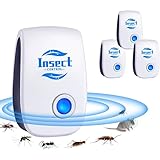Mäuseabwehr Mäusevertreiber Ultraschall, 4 Stück Ultraschall Schädlingsbekämpfer & Pest Control Repeller, Moskitoschutz Innenräumen für Mücken, Kakerlaken, Fliegen, Mäuse, Ratten