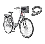 TELEFUNKEN E-Bike 28 Zoll Fahrrad für Damen & Herren | Pedelec Citybike mit 7-Gang Nabenschaltung | Rücktritt | EBike inkl Panzerkabelschloss | Elektrofahrrad 250 W Frontmotor | 536 Wh Li-Ion Akku