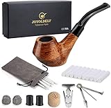 Holz Tabak Pfeife Set - Joyoldelf kreativ Holz Tabakpfeife mit Pfeifenreiniger, Pfeifenzubehör, Bonus ein Pfeifentasche mit Geschenkbox