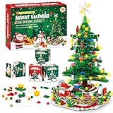 Adventskalender 2025 Kinder für Weihnachtsbaum Bauspielzeug mit LED-Licht Mini-Bausteine,Weihnachts Countdown 24 in 1 Blocks Spielzeug 701 Pcs,Weihnachts Geschenk für Erwachsene Jungen und Mädchen