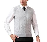 Pulloverweste für Herren, Herren Pullover Ärmellos Strickweste Wollmischung Uni Argyle V-Ausschnitt Weste Pulli Business Pullover Strickmode Slim Fit Gestricktes Tank Tops für Frühling Herbst He
