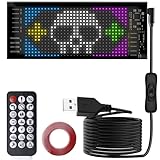Led Anzeigetafel 17.3x7cm, Flexibler Led Anzeige Programmierbar mit Smart APP Bluetooth-App-Steuerung USB Betriebene, LED Laufschrift Auto Leuchtschild Namensschild Für Auto, Shop, Bar