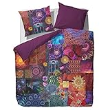 Essenza Bettwäsche Delhi Purple Lila Mandala Patchwork Satin 135 cm x 200 cm