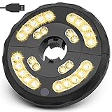 Sonnenschirm Lichter, Sonnenschirm 28 LED Beleuchtung Schnurlose mit 3 Beleuchtungsmodi, Batterie Betrieben und USB Aufladen für Garten Strand Außenleuchten BBQ Party Camping (Warmes Licht)
