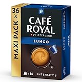 Café Royal, Lungo, 36 Nespresso (R) kompatible Kapseln, 80 Prozent recycled Aluminium, Rainforest Alliance zertifiziert, 100 Prozent Arabica Kaffee, Intensität 5