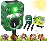 Joomouney Katzenschreck, Katzenschreck Abschreckung für Gärten UK, Tierschreck Ultraschall Abschreckung mit PIR Sensor & Blitz 5 Einstellmodi, IPX4 Wasserdicht Solar USB Aufladung für Hund Fuchs Vogel