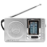 OcioDual Tragbarer Mini Radio BC-R2048 Taschenradio Reiseradio FM/AM Radio Design Antenne Empfanger Lautsprecher 3.5mm Klinke