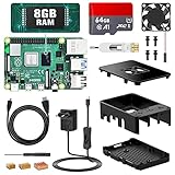 Beumons Raspberry Pi 4 Modell B 8GB RAM Starter Kit mit 64G Basis Starterkit mit Zubehör Raspberry Pi Starter Kit mit Cortex A72 unterstützt Dual Display 4K/1000Mbps/BT 5.0, Upgraded Raspberry Pi 3