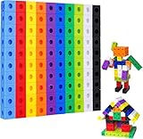 CXWFLM Steckwürfel Grundschule 100 Stück – Mathe Würfel Zahlenblocks Rechenhilfe für Kinder – Bunte Stecksteine Lernspielzeug Geschenk ab 3-8 Jahre Jungen Mädchen