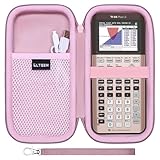 LTGEM EVA-Hartschalenkoffer kompatibel mit Texas Instruments TI-84 Plus CE/TI-84 Plus/TI-Nspire CX II CAS/TI-Nspire CX II/TI-83 Plus/TI-89 Titanium/TI-85/TI-91 Farbgrafikrechner, Roségold