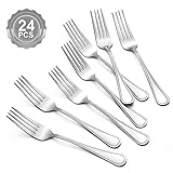 BEWOS Gabeln24 Stück, 7,9”(20cm) Gabeln Set, Edelstah Gabel, Tafelgabeln, Besteck Gabeln, Kuchengabeln Spiegelpoliert, Dessertgabeln Spülmaschinenfest, Tafelgabeln Geeignet für Haus, Restaurant, Hotel