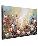 MuchoWow© Wandbilder Groß 120x80 cm XXL Wohnzimmer Wanddeko Schlafzimmer Zimmerdeko Fotowand Zimmer Deko Wand Dekoration Wall Art Kunstdruck - Öl - Blumen - Bunt - Natur
