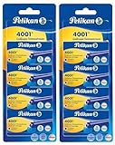 Pelikan 330894 Tintenpatronen 4001, 40 Stück, (4 x 5 Großraum-Patronen, königsblau, 2 Packungen)