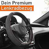 Upgrade4cars Lenkradbezug Alcantara Look Universal 37-39 cm | Lenkradhülle Rot Schwarz | Autozubehör Innenraum Geschenk-Ideen | Geschenke für Frauen und Männer