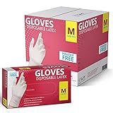 Einweg-Latexhandschuhe, puderfrei, 10 Boxen, 1000 Handschuhe, Größe M
