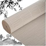 Retro-bambusrollos-jalousien, 60% Verdunkelungsrollos Aus Bambus, Raffrollos, Natürliche Bambusrollos, Fensterrollos Aus Holz, Seitenzugrollo, Weiße Bambusvorhänge, Anpassbar,WxH-135x140cm/53*55in