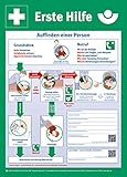 Anleitung zur Ersten Hilfe, Hart-PVC, 400 x 560 mm, Erste Hilfe Schild, Rettungszeichen, 40 x 56 cm