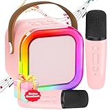 Karaoke Maschine Kinder mit 2 Karaoke Mikrofon Kinder: [Neueste] Mini Karaoke Maschine - Karaoke Anlage mit 2 Mikrofonen -Kids Karaoke Set Box - Geschenke für Mädchen Kinder Spielzeug 3-12 Jahre