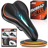 HENMI Fahrradsattel Herren Damen Bequem Weich, Ergonomisch Stoßdämpfend Fahrrad Sattel für Mountainbike MTB Trekking E-Bike Rennrad Fahrradsitz