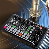 Live Soundkarte und Audio Interface Bluetooth Stereo Audio Mixer mit DJ Mixer Effekte und Voice Changer Schwarz 19 * 11.8CM
