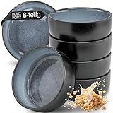 Moritz & Moritz VIDA 6x Müslischalen Blau - Stylisches und robustes Schalen Set aus Porzellan für Müsli, Suppen & Salate - Spülmaschinenfest, mikrowellengeeignet, ideal für den täglichen Gebrauch