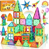 SaiXuan 50 pcs Set Magnetische Bausteine, Magnetbausteine Kinderspielzeug ab 3 4 5 6 7 8 Jahre,Starke Magnetkraft, Inklusive Aufbewahrungstasche und Anleitung, Lernspielzeug Geschenk Mädchen Junge