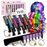 Magicat Haarkreide für Mädchen Set I 20 auswaschbare Farben & 10 Haargummis I Geschenk Mädchen 4 Jahre bis 10 Jahre I Kreatives Mitgebsel Kindergeburtstag 2025 I Sicher und Farbenfroh