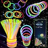 Vicloon Knicklichter Party Set,100 Stück Leuchtstäbe mit Verbinder,Neon Knicklichter Ketten Sets,glow sticks party set für Deko Hochzeiten,Birthdays,Halloween,Christmas