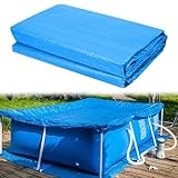 HIQE-FL Poolunterlage,Pool Bodenplane 500x300 cm,Pool Bodenschutzmatte,Bodenschutzplane Swimmingpool,Faltbarer Schwimmbadbodenschutz,Swimmingpool Poolzubehör,für Pool Unterlage Outdoor.