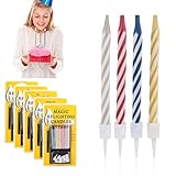 Magic Candle Geburtstagskerzen Kinder, 50 Stück Relight Kerzen Geburtstag, Fun Prank Geburtstagskerzen für Torte, Tortenkerzen für Geburtstag, Party, Weihnachten, Feier