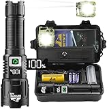 BEYSTE Taschenlampe LED Aufladbar, LED Taschenlampe Extrem Hell 500000 Lumen, Taktische Taschenlampe Batteriebetrieben, Akku Taschenlampe USB C, Starke Taschenlampe LED, FüR Outdoor NotfäLle Camping