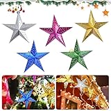 JIASHA 5 Stück Faltstern Weihnachten, 26 cm Papier Stern Dekoration Faltstern Papiersterne für Weihnachts Deko, Sterne Papier zum Fenster Dekorationen für Weihnachtsfeiern