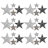 Gogogmee 24 Stück bügelbilder stern bügeleisen stern bügelpatches bügelbilder aufbügelbilder aufkleber bügelaufkleber kleidung bügelflicken star iron on patches