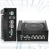 Firewall Mikro Appliance mit Lüfter, Mini PC i3 N305 CPU, VPN, Router, RJ35, GPIO, HDMI, DP, 4*Intel i226-V 2,5G LAN, Barebone Ohne RAM/Speicher/System für pfSense/OPNsense/OpenWrt