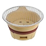 jojofuny Kleiner Holzkohle Tonofen Grillofen aus Robustem Lehm Hitzebeständig und Tragbar Outdoor Grill für Picknick und Haushalt