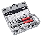 Novus Blindnietzange N-10 Set im Koffer - inkl. 15x Aluminium Blindniete A2.5, A3, A4 und A5, Nietenzange für 1-Hand-Bedienung