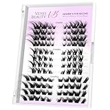VEYESBEAUTY Wimpern Extensions Eyelashes Cluster Lashes Extensions 5-Sekunden-Wimperncluster Wimpernverlängerungen Fake Lashes Selbstklebende Wimpern (Cross)