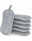 Spülschwamm Topfreiniger Küchenschwamm Waschbar zum wiederverwenden 6er Set,10x8 cm mit Mikrofaser, mit 2 leistungsstarke Seiten,Für Gründliche Reinigung bei hartnäckigem Schmutz.