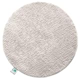 Floordirekt Badematte Sky Soft | Eckig & Rund | Badezimmerteppich | Extra flauschig | rutschfest & Schnell trocknend | Viele Farben & Größen (Rund | Ø 120 cm, Creme)