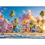 HUADADA Puzzle 1000 Teile-Puzzle 1000 Teile Erwachsene Klassische Puzzles Geschenk-Bunter Hafen