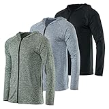 Real Essentials 3er Pack: Herren-Kapuzenpullover und -jacke mit langen Ärmeln, mit durchgehendem Reißverschluss, athletische Laufjacke (erhältlich in Big & Tall), Hoodie Set 8, Klein